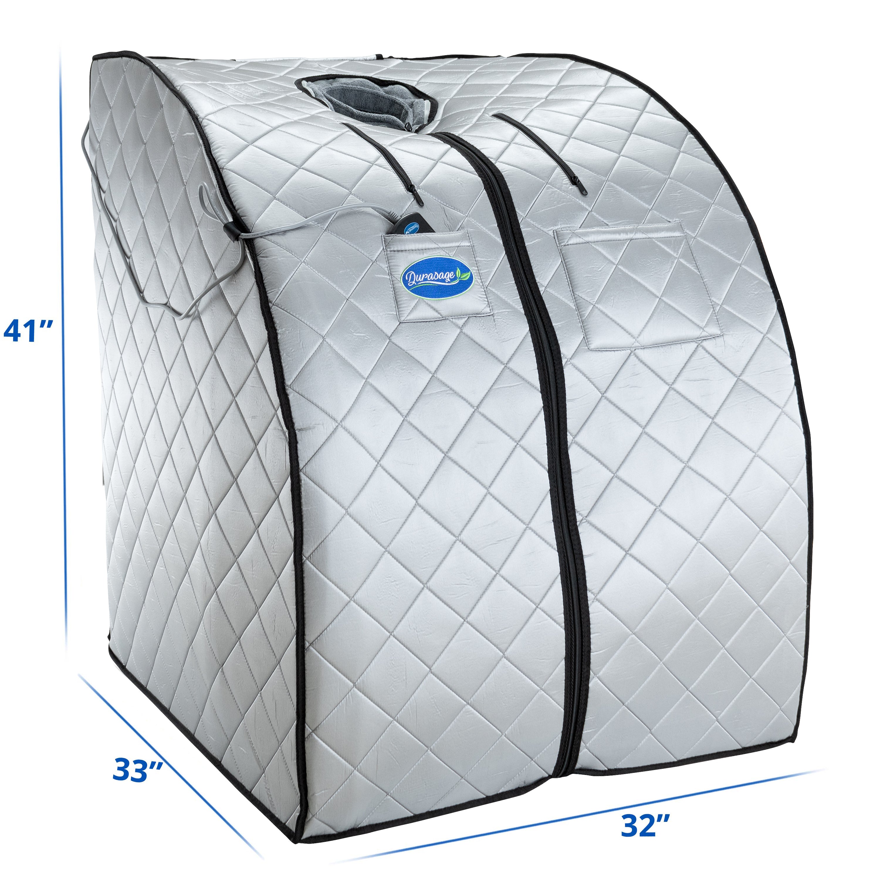 Low EMF Negative Ion Indoor Sauna with Chair - Silver