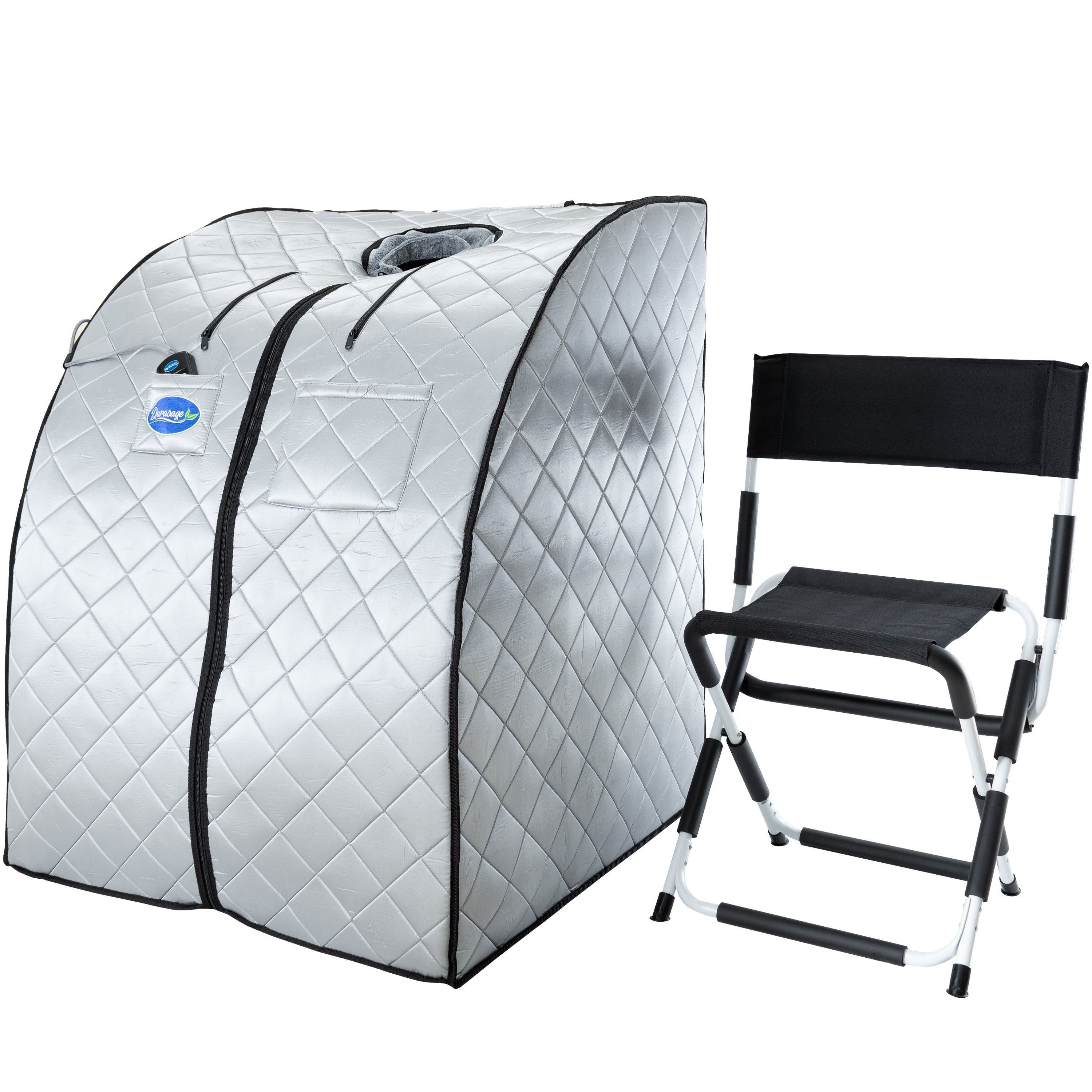 Low EMF Negative Ion Indoor Sauna with Chair - Silver