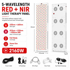 Red Light Therapy & Near Infrared Light Therapy Panel, Full Body, 2160W