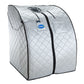 Large Portable Low EMF Negative Ion Indoor Sauna with Chair and Heated Footpad Included - Silver