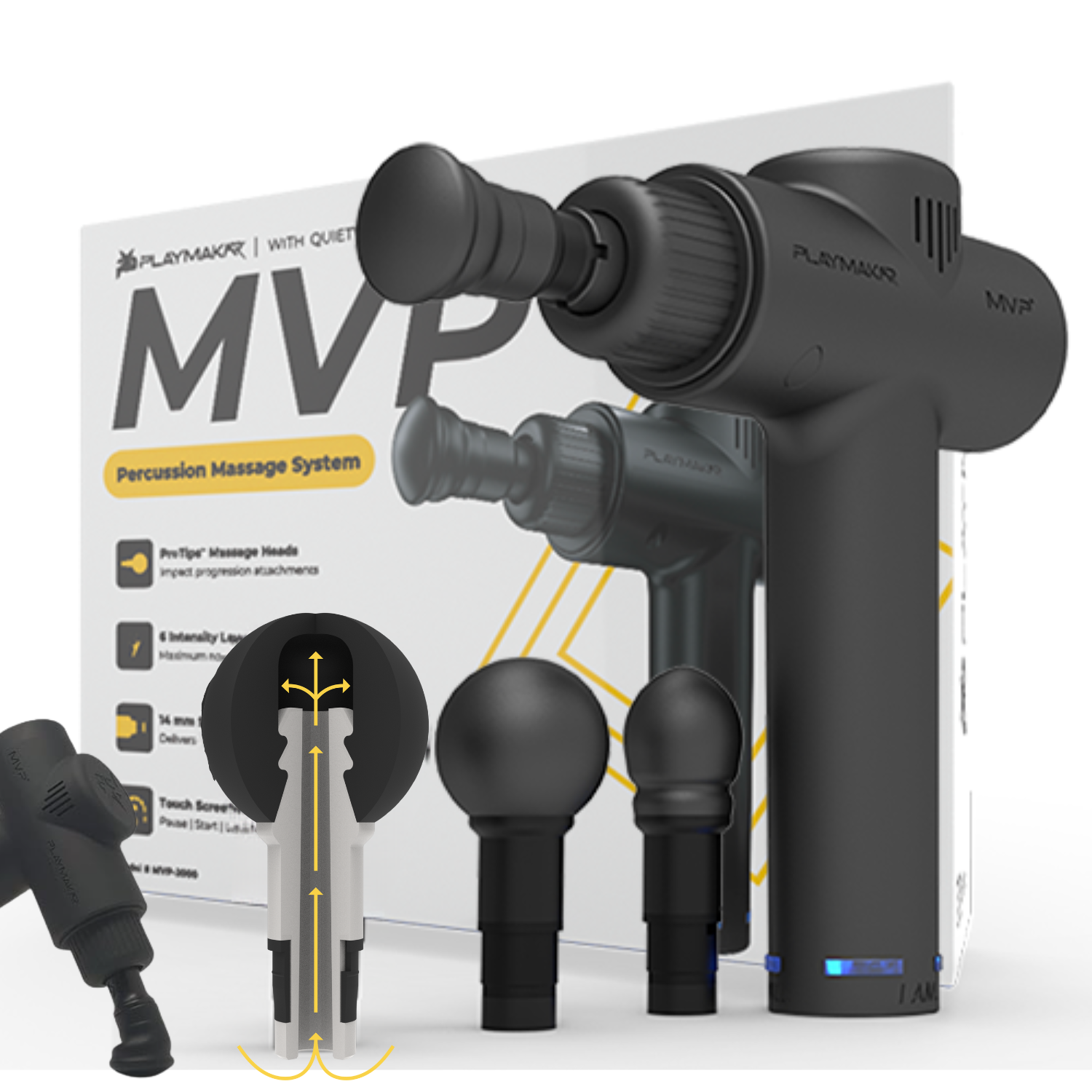 MVP+ Percussion Massage Gun | Professional Grade | Body Contouring Massage Heads Unlike Anything Else | Touchscreen Display- Activate Muscles and MVP+ Percussion Massage Gun | Professional Grade | Body Contouring Massage Heads Unlike Anything Else | Touchscreen Display- Activate Muscles and